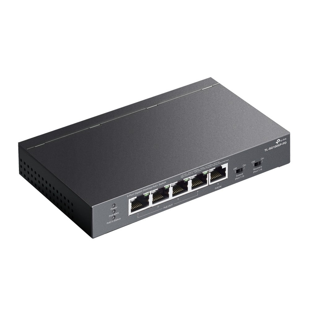 TP-LINK TL-SG1005P-PD – Switch 4 x RJ45 Gigabit PoE Out, 1 x RJ45 Gigabit PoE In, Unmanaged - TP-Link TL-SG1005P-PD Switch 4 x RJ45 Gigabit PoE Out, 1 x RJ45 Gigabit PoE In, Unmanaged - TP-Link TL-SG1005P-PD – TP-LINK TL-SG1005P-PD