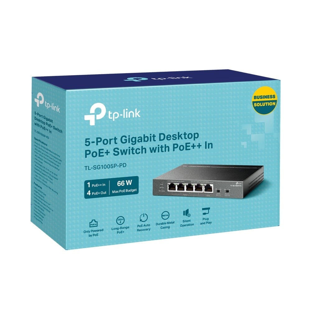 TP-LINK TL-SG1005P-PD – Switch 4 x RJ45 Gigabit PoE Out, 1 x RJ45 Gigabit PoE In, Unmanaged - TP-Link TL-SG1005P-PD Switch 4 x RJ45 Gigabit PoE Out, 1 x RJ45 Gigabit PoE In, Unmanaged - TP-Link TL-SG1005P-PD – TP-LINK TL-SG1005P-PD