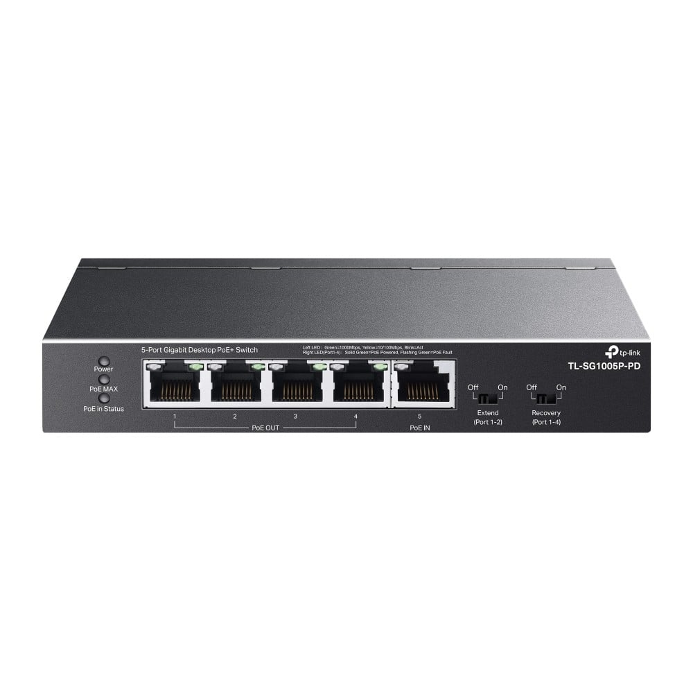 TP-LINK TL-SG1005P-PD – Switch 4 x RJ45 Gigabit PoE Out, 1 x RJ45 Gigabit PoE In, Unmanaged - TP-Link TL-SG1005P-PD Switch 4 x RJ45 Gigabit PoE Out, 1 x RJ45 Gigabit PoE In, Unmanaged - TP-Link TL-SG1005P-PD – TP-LINK TL-SG1005P-PD