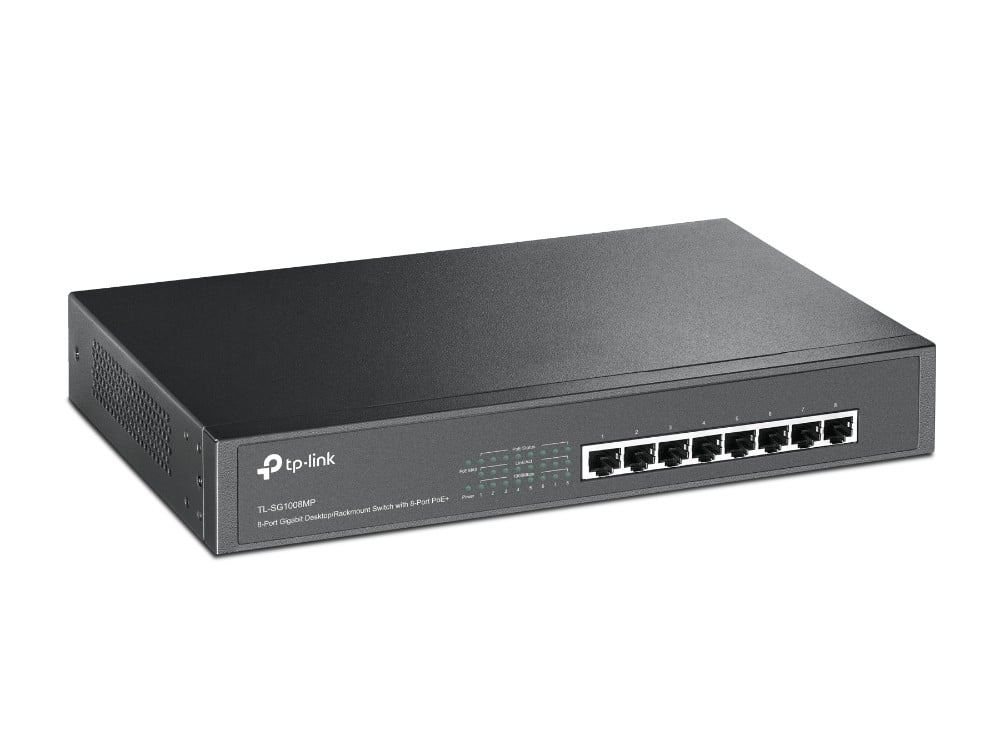 Switch 8 x RJ45 Gigabit PoE, Buget PoE 153W, Unmanaged - TP-Link TL-SG1008MP
