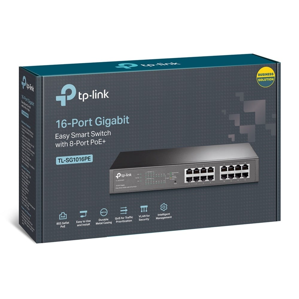 Switch Easy Smart, 8 porturi PoE RJ45 Gigabit, 8 porturi RJ45 Gigabit, Managed - TP-Link TL-SG1016PE