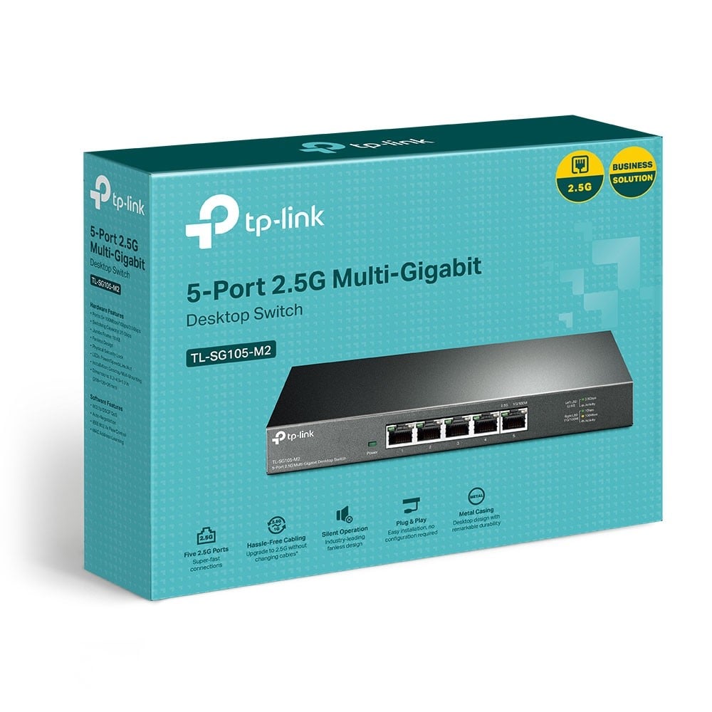 TP-LINK TL-SG105-M2 – Switch 5 porturi RJ45 2.5G, Unmanaged - TP-Link TL-SG105-M2 Switch 5 porturi RJ45 2.5G, Unmanaged - TP-Link TL-SG105-M2 – TP-LINK TL-SG105-M2