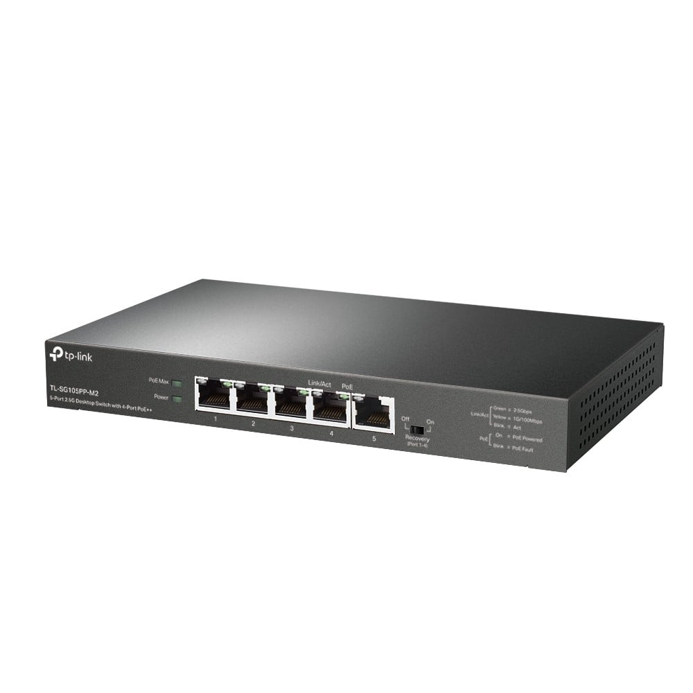 TP-LINK TL-SG105PP-M2 – Switch 4 porturi PoE RJ45 2.5G, 1 port RJ45 2.5G, Unmanaged - TP-Link TL-SG105PP-M2 Switch 4 porturi PoE RJ45 2.5G, 1 port RJ45 2.5G, Unmanaged - TP-Link TL-SG105PP-M2 – TP-LINK TL-SG105PP-M2