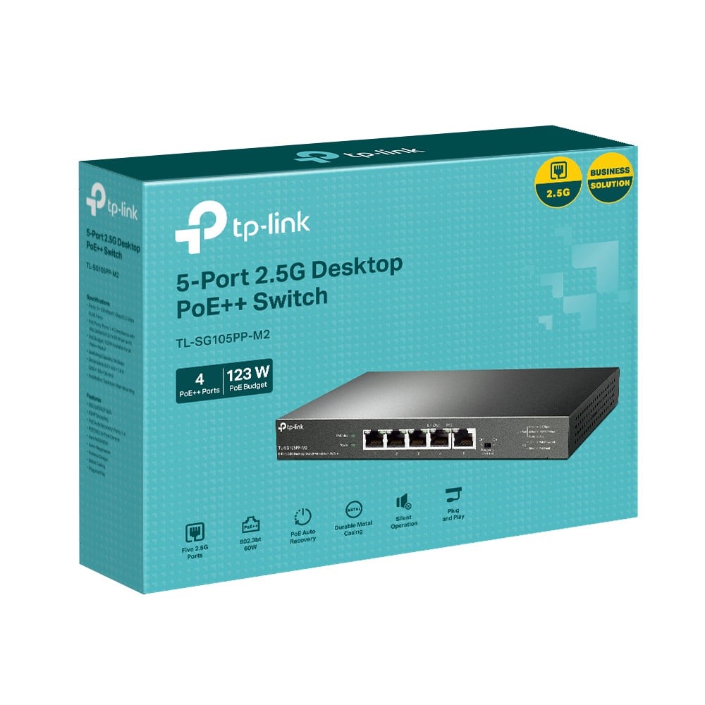 TP-LINK TL-SG105PP-M2 – Switch 4 porturi PoE RJ45 2.5G, 1 port RJ45 2.5G, Unmanaged - TP-Link TL-SG105PP-M2 Switch 4 porturi PoE RJ45 2.5G, 1 port RJ45 2.5G, Unmanaged - TP-Link TL-SG105PP-M2 – TP-LINK TL-SG105PP-M2