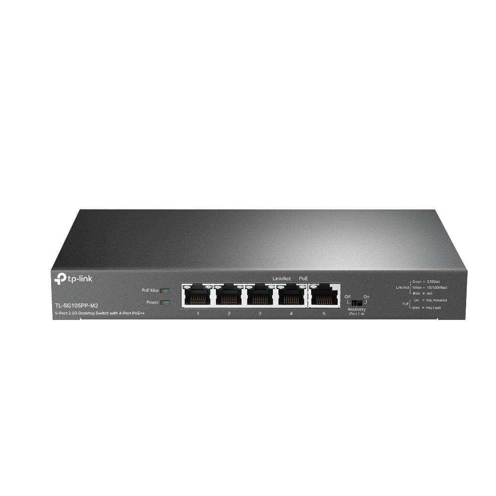 TP-LINK TL-SG105PP-M2 – Switch 4 porturi PoE RJ45 2.5G, 1 port RJ45 2.5G, Unmanaged - TP-Link TL-SG105PP-M2 Switch 4 porturi PoE RJ45 2.5G, 1 port RJ45 2.5G, Unmanaged - TP-Link TL-SG105PP-M2 – TP-LINK TL-SG105PP-M2