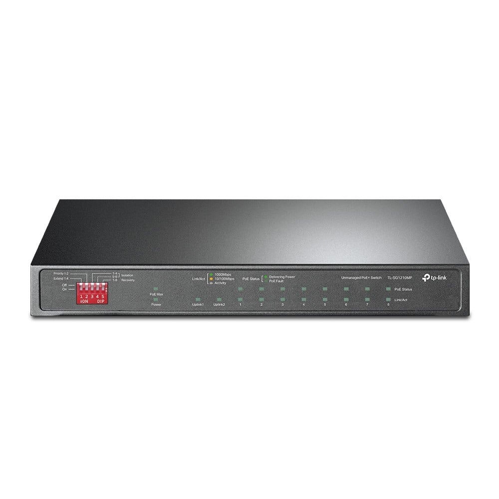 TL-SG1210MP | TP-LINK | Switch 8 x RJ45 1G PoE, 1 x RJ45 1G, 1 x combo RJ45/SFP 1G, Buget PoE 123W, Unmanaged - TP-Link TL-SG1210MP Switch 8 x RJ45 1G PoE, 1 x RJ45 1G, 1 x combo RJ45/SFP 1G, Buget PoE 123W, Unmanaged - TP-Link TL-SG1210MP