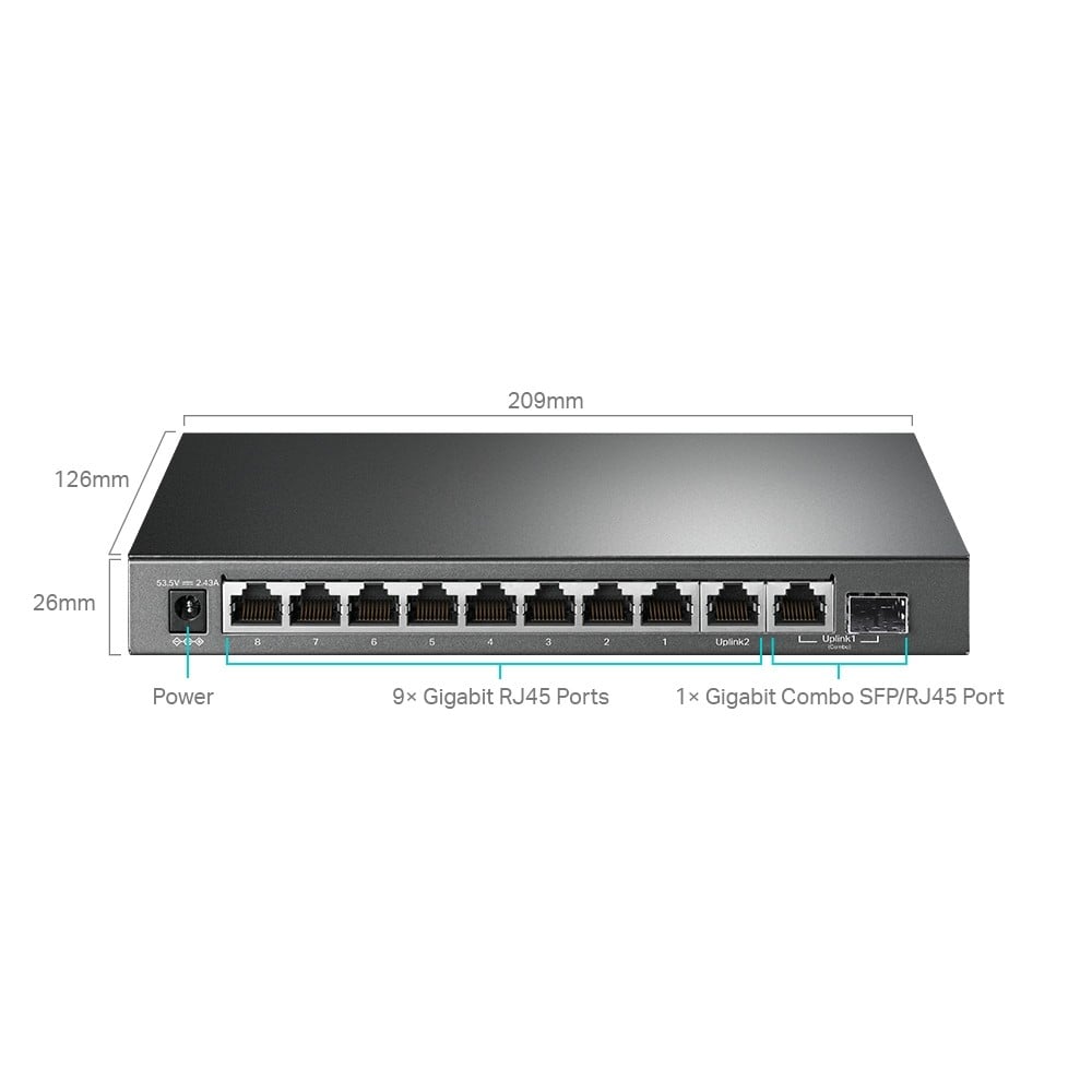 TL-SG1210MPE | TP-LINK | Switch 8 porturi PoE+ Gigabit, 1 x RJ45 Gigabit, 1 x Combo SFP/RJ45 Gigabit, Managed - TP-Link TL-SG1210MPE Switch 8 porturi PoE+ Gigabit, 1 x RJ45 Gigabit, 1 x Combo SFP/RJ45 Gigabit, Managed - TP-Link TL-SG1210MPE