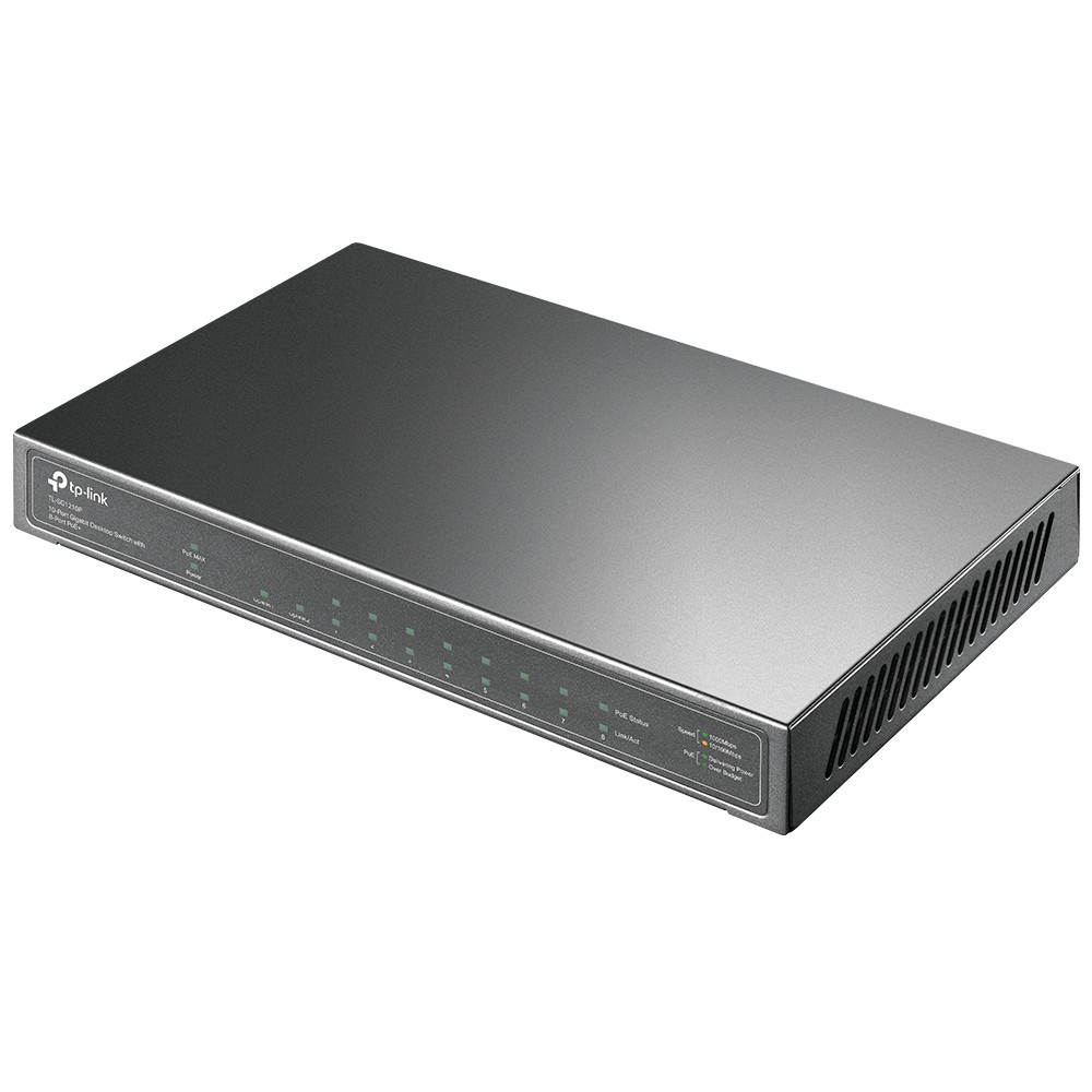 Switch 8 x  RJ45 Gigabit PoE, 1 x RJ45 Gigabit, Buget PoE 63W, Unmanaged - TP-Link TL-SG1210P