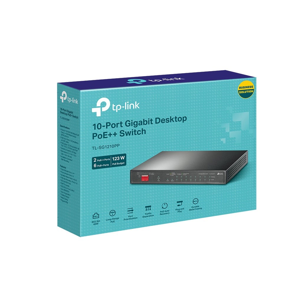 TL-SG1210PP | TP-LINK | Switch 2 x RJ45 1G PoE++, 6 x RJ45 1G PoE+, 1 x RJ45 1G, 1 x combo RJ45/SFP 1G, Unmanaged - TP-Link TL-SG1210PP Switch 2 x RJ45 1G PoE++, 6 x RJ45 1G PoE+, 1 x RJ45 1G, 1 x combo RJ45/SFP 1G, Unmanaged - TP-Link TL-SG1210PP