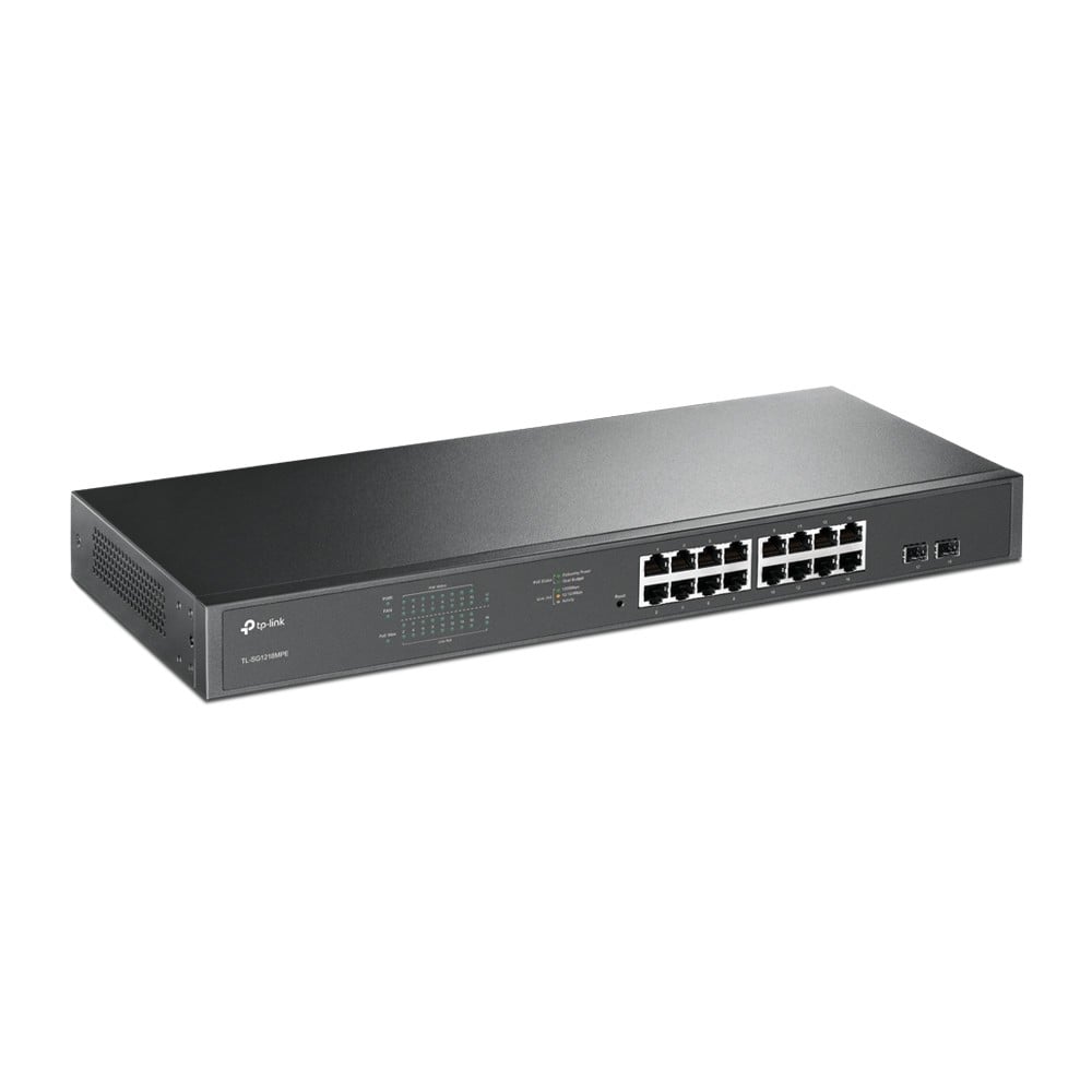 TL-SG1218MPE | TP-LINK | Switch 16 porturi PoE+ Gigabit, 2 porturi RJ45 Gigabit, 2 x Combo SFP Gigabit, Managed - TP-Link TL-SG1218MPE Switch 16 porturi PoE+ Gigabit, 2 porturi RJ45 Gigabit, 2 x Combo SFP Gigabit, Managed - TP-Link TL-SG1218MPE