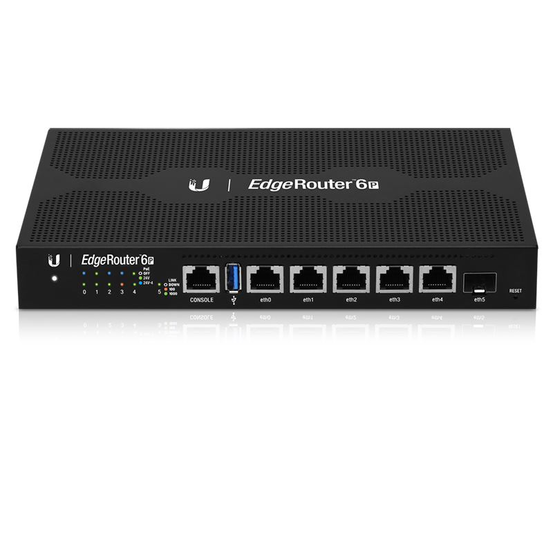 Ubiquiti ER-6P EdgeRouter 6P router gigabit 6 porturi PoE 24V Negru – Ubiquiti ER-6P
