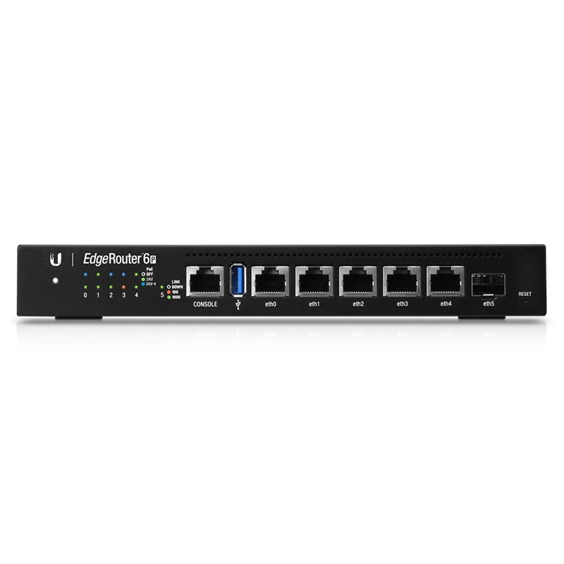 Ubiquiti ER-6P EdgeRouter 6P router gigabit 6 porturi PoE 24V Negru – Ubiquiti ER-6P