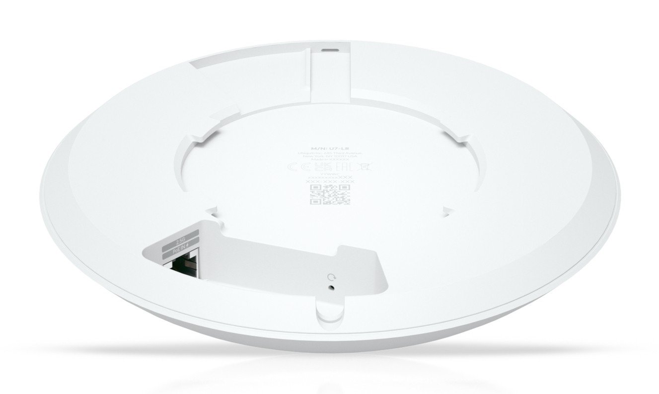 Ubiquiti UniFi U7 Long-Range – Punct de acces Wi-Fi 7 7300 Mbps, acoperire extinsă, PoE+, Alb – Ubiquiti U7-LR