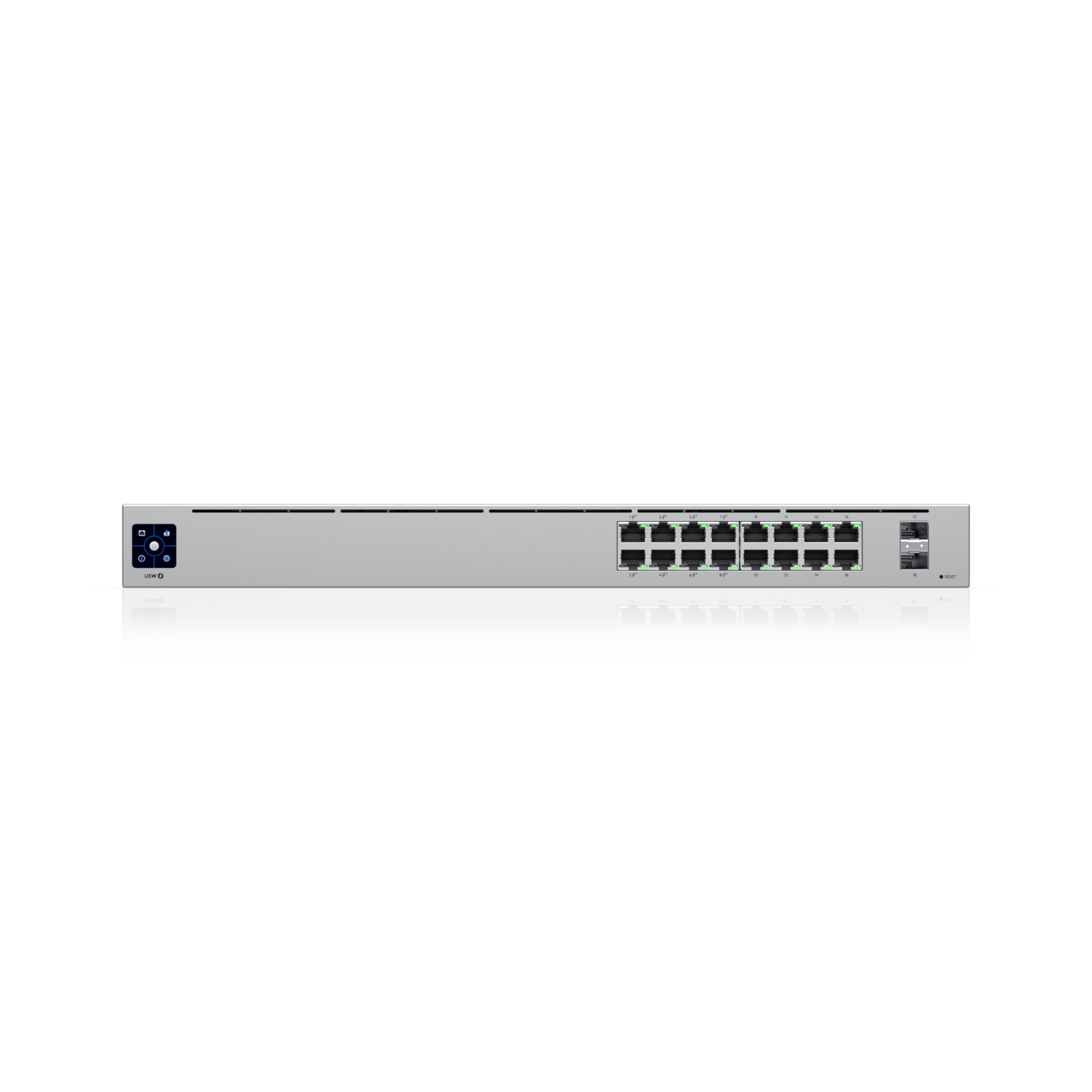 Ubiquiti USW-16-POE Networks UniFi 16-Port PoE Gestionate L2/L3 Gigabit Ethernet (10/100/1000) Power over Ethernet (PoE) Suport 1U Argint