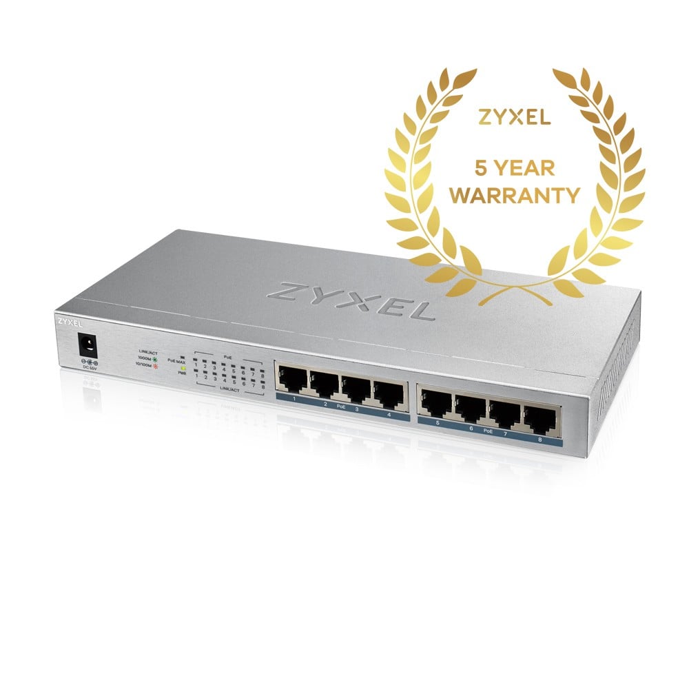 Zyxel GS1008HP Fara management Gigabit Ethernet (10/100/1000) Power over Ethernet (PoE) Suport Gri