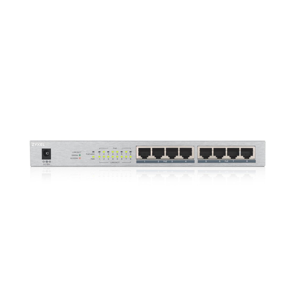 Zyxel GS1008HP Fara management Gigabit Ethernet (10/100/1000) Power over Ethernet (PoE) Suport Gri