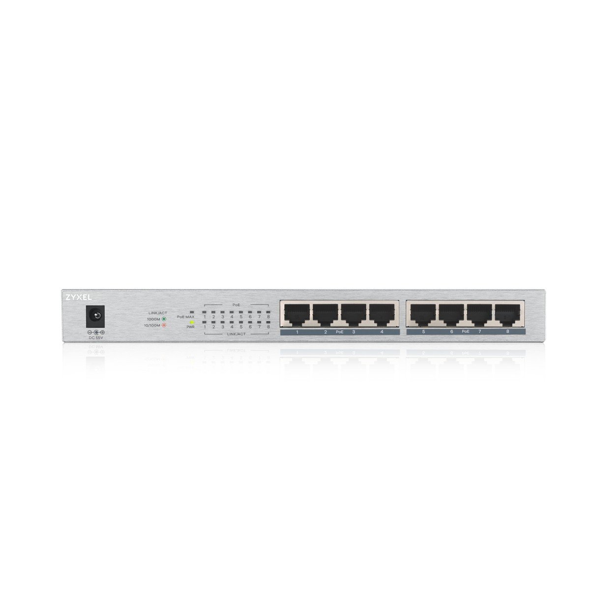 Zyxel GS1008HP Fara management Gigabit Ethernet (10/100/1000) Power over Ethernet (PoE) Suport Gri