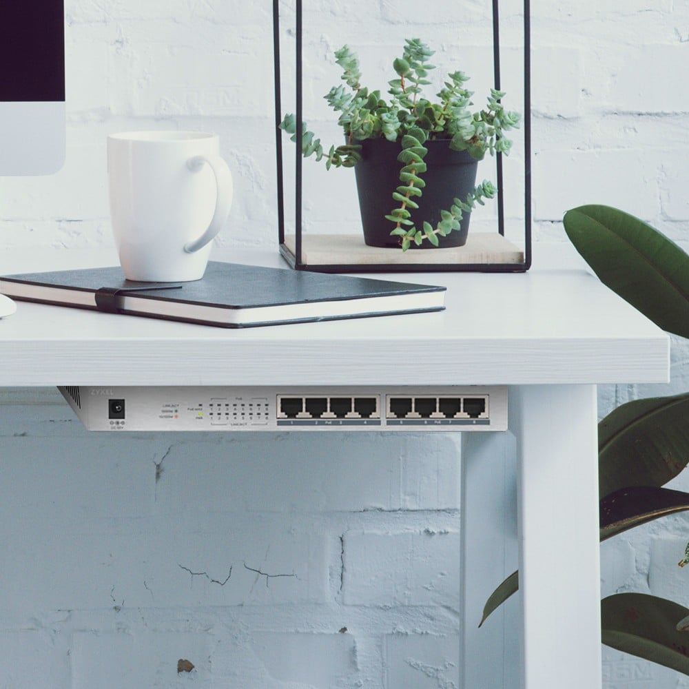 Zyxel GS1008HP Fara management Gigabit Ethernet (10/100/1000) Power over Ethernet (PoE) Suport Gri – ZyXEL GS1008HP-EU0101F