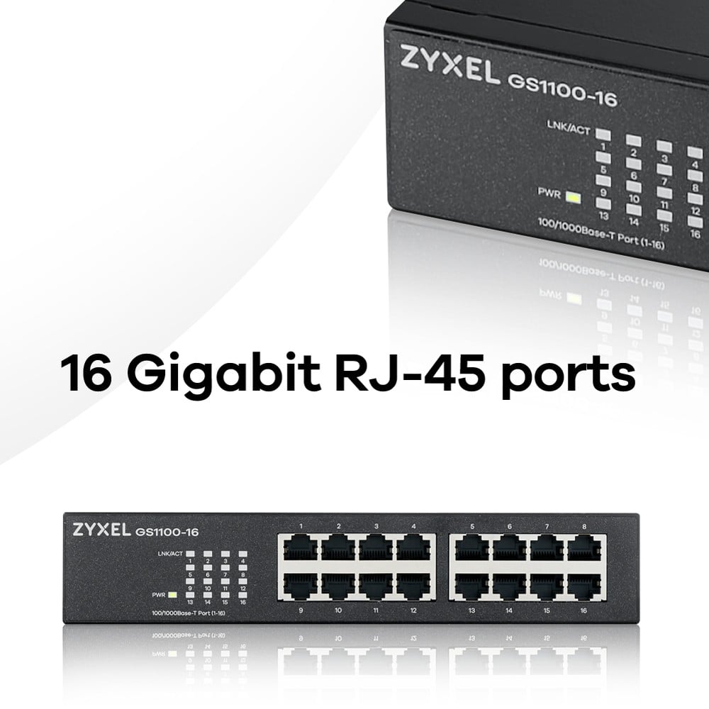 Zyxel GS1100-16 Fara management Gigabit Ethernet (10/100/1000)