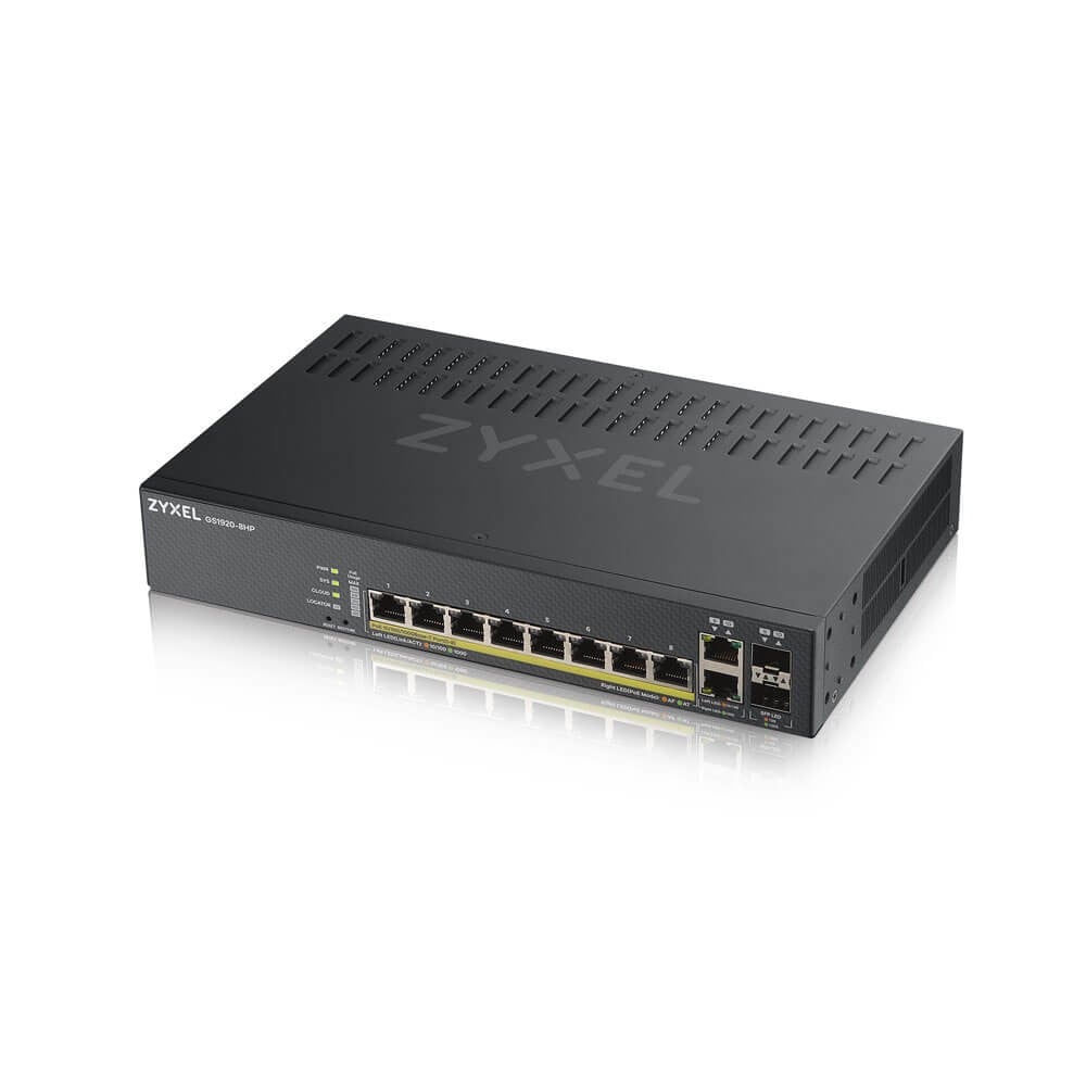 ZyXEL GS1920-8HPV2-EU0101F – Zyxel GS1920-8HPV2 Gestionate Gigabit Ethernet (10/100/1000) Power over Ethernet (PoE) Suport Negru Zyxel GS1920-8HPV2 Gestionate Gigabit Ethernet (10/100/1000) Power over Ethernet (PoE) Suport Negru – ZyXEL GS1920-8HPV2-EU0101F