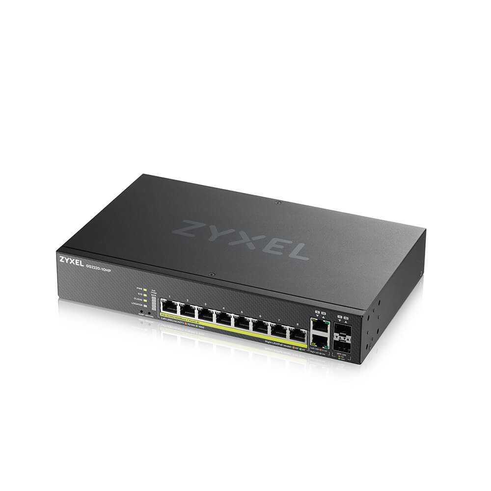 Zyxel GS2220-10HP-EU0101F switch-uri Gestionate L2 Gigabit Ethernet (10/100/1000) Power over Ethernet (PoE) Suport Negru – ZyXEL GS2220-10HP-EU0101F