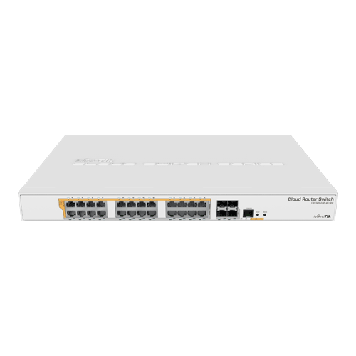 Management Switch 24 x Gigabit PoE+ Out 450W, 4 x SFP+ 10Gbps - Mikrotik CRS328-24P-4S+RM