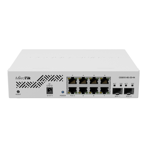 Smart Switch, 8 x Gigabit, 2 x SFP+ 10Gbps - Mikrotik CSS610-8G-2S+IN