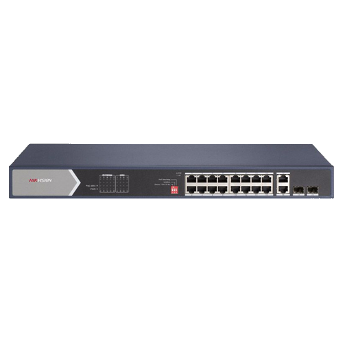 Switch 20 porturi Gigabit fara management, Hi PoE, 2 x RJ45, 2 x SFP 225W - HIKVISION DS-3E0520HP-E