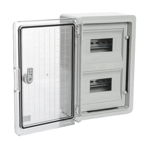 Cutie modulara IP65 din ABS gri, usa transparenta, 2 x 12 module, 300x400x170 mm PP3114