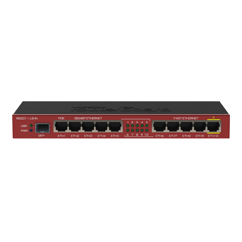 Router 5 x Fast Ethernet, 5 x Gigabit, 1 x SFP, 1 x PoE, RouterOS L4 - Mikrotik RB2011iLS-IN