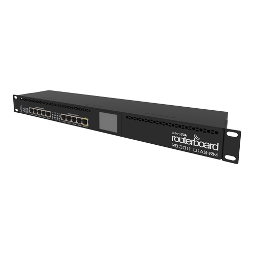 Router 10 x Gigabit, 1 x SFP, 1 x PoE, RouterOS L5, 1U - Mikrotik RB3011UiAS-RM