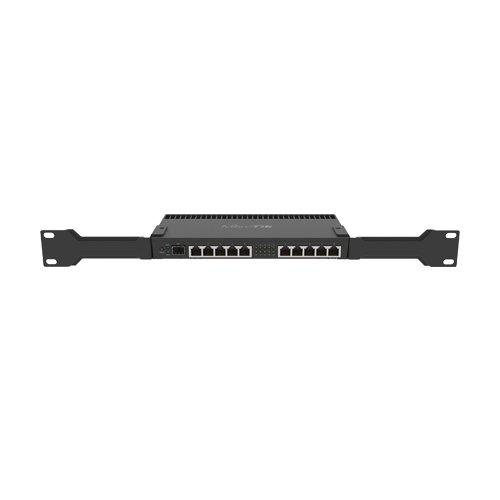 Router 10 x Gigabit, 1 x SFP+ 10Gbps, 1 x PoE, RouterOS L5, 1U - Mikrotik RB4011iGS+RM