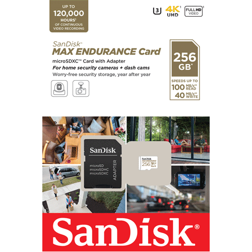 Card MicroSD 256GB, seria MAX Endurance - SanDisk SDSQQVR-256G-GN6IA