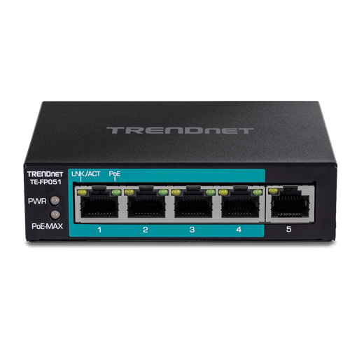 Switch 4 porturi Fast Ethernet Long Range 250m PoE+ 60W, 1 port Fast Ethernet - TRENDnet TE-FP051