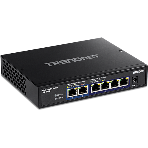 Switch 6 porturi, 4 x 2.5G si 2 x 10G , Fanless - TRENDnet TEG-S762