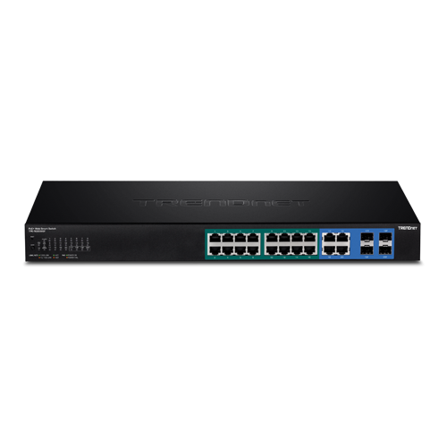 Switch Web Smart, 16 x Gigabit PoE+, 4 x Gigabit/SFP, putere 370W - TRENDnet TPE-1620WSF