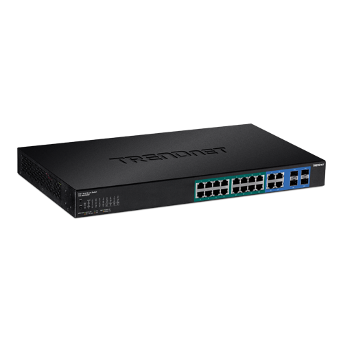 Switch Web Smart, 16 x Gigabit PoE+, 4 x Gigabit/SFP, putere 370W - TRENDnet TPE-1620WSF