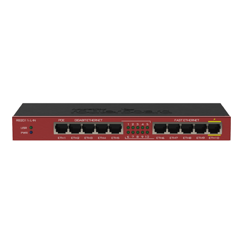 RB2011iL-IN | Mikrotik | Router 5 x Fast Ethernet, 5 x Gigabit, 1 x PoE, RouterOS L4 - Mikrotik RB2011iL-IN Router 5 x Fast Ethernet, 5 x Gigabit, 1 x PoE, RouterOS L4 - Mikrotik RB2011iL-IN