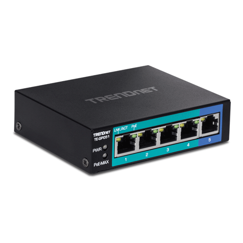 TRENDnet TE-GP051 – Switch 5 porturi Gigabit PoE+ 35W - TRENDnet TE-GP051 Switch 5 porturi Gigabit PoE+ 35W - TRENDnet TE-GP051 – TRENDnet TE-GP051
